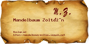 Mandelbaum Zoltán névjegykártya